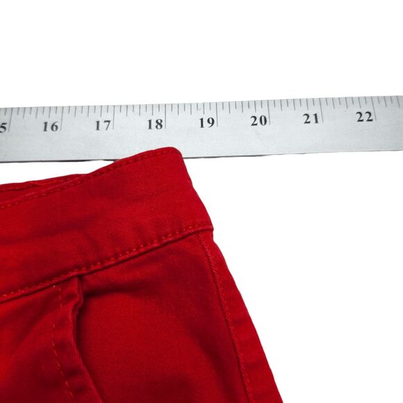 Lane Bryant Chino Shorts Womens 18 Red Stretch Belt Loops High Rise Casual - Picture 6 of 8